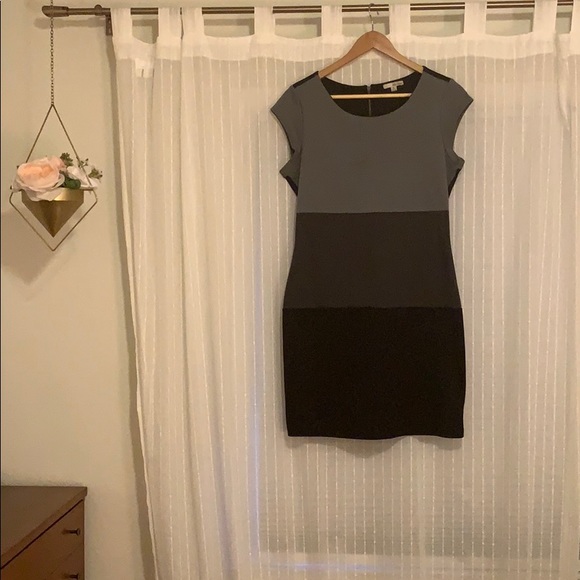 Color block body-con dress with exposed zipper - Picture 1 of 5